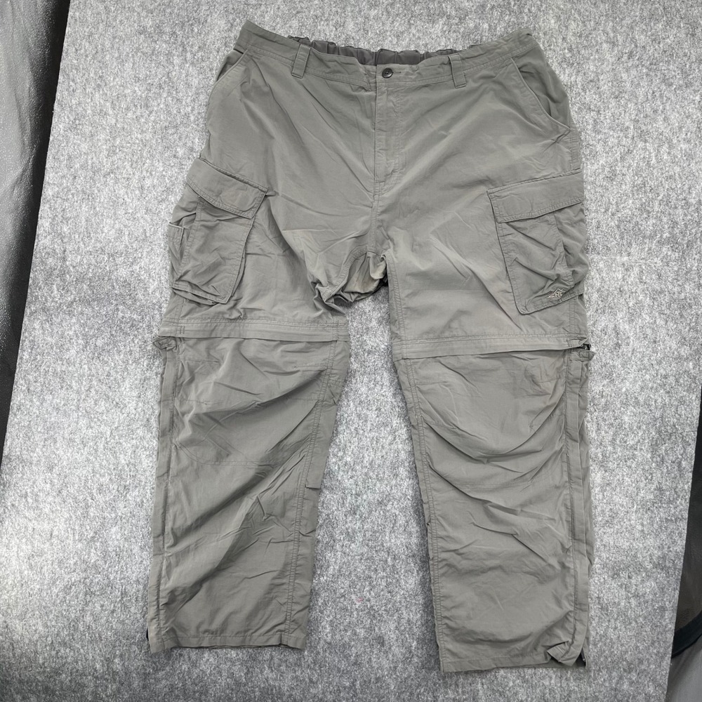 REI Sahara Convertible Cargo Hiking Pants Mens XXL 30L Olive Green Zip Off